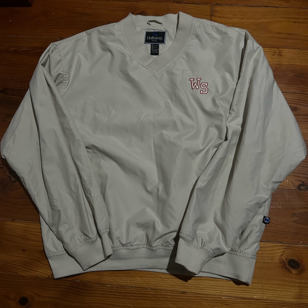 Men’s Windbreaker Jacket Long Sleeve Beige Warriors Size XL